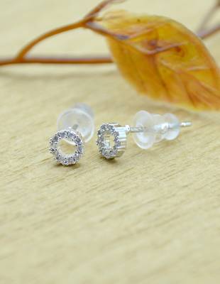 classy round shape cz studded combo of 3 silver plated stud earring for women and girls 5
