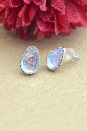 graceful oval shape combo of 3 silver plated stud earring for women and girls