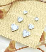 lovely heart shape combo of 3 silver plated stud earring for women and girls