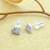 lovely heart shape combo of 3 silver plated stud earring for women and girls