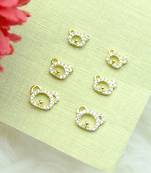 trendy caty mau shape combo of 3 gold plated stud earring for women and girls