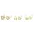 trendy caty mau shape combo of 3 gold plated stud earring for women and girls