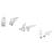 modern square and heart shape combo of 3 silver plated stud earring for women and girls