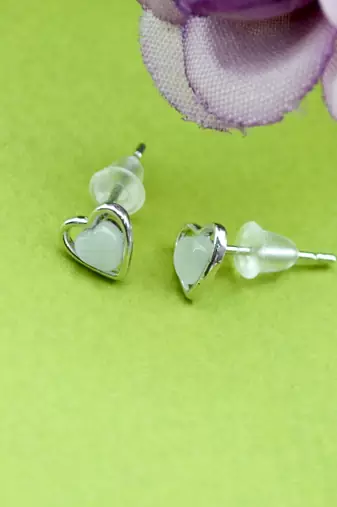 modern square and heart shape combo of 3 silver plated stud earring for women and girls