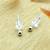 classy flower desing combo of 3 silver plated stud earring for women and girls