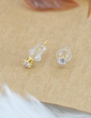 fine round shape combo of 3 gold plated stud earring for women and girls 4