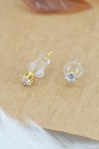 fine round shape combo of 3 gold plated stud earring for women and girls