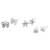 lavish butterfly and star shape combo of 3 silver plated stud earring for women and girls