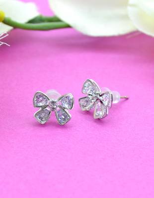 lavish butterfly and star shape combo of 3 silver plated stud earring for women and girls 4