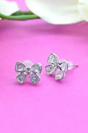 lavish butterfly and star shape combo of 3 silver plated stud earring for women and girls