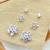 fancy flower desing combo of 3 silver plated stud earring for women and girls