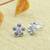 fancy flower desing combo of 3 silver plated stud earring for women and girls