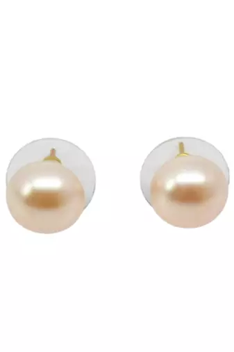 splendid round shape mother of pearl 1 pair gold plated stud earring for women and girls
