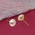 splendid round shape mother of pearl 1 pair gold plated stud earring for women and girls