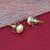 splendid round shape mother of pearl 1 pair gold plated stud earring for women and girls
