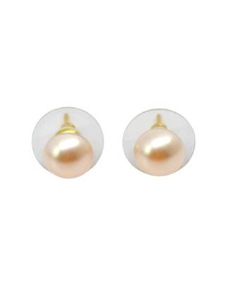 modish round shape mother of pearl 1 pair gold plated stud earring for women and girls 2