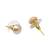 modish round shape mother of pearl 1 pair gold plated stud earring for women and girls