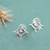 stylish star design cz brass silver plated stud earring for women and girls