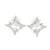 stylish star design cz brass silver plated stud earring for women and girls