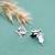 stylish star design cz brass silver plated stud earring for women and girls