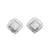 trendy square shape kundan brass silver plated stud earring for women and girls