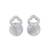 pretty circle shape grey pearl cz brass silver plated stud earring for women and girls