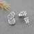 pretty circle shape grey pearl cz brass silver plated stud earring for women and girls