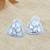 superb rectangle shape kundan brass silver plated stud earring for women and girls