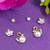 modern duck bird design pearl cz kundan brass gold plated set of 3 combo stud earring for women