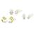 modern duck bird design pearl cz kundan brass gold plated set of 3 combo stud earring for women