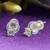 modern duck bird design pearl cz kundan brass gold plated set of 3 combo stud earring for women