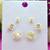 modish flower design pearl cz brass gold plated set of 3 combo stud earring for women and girls