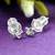 lovely flower design pearl cz brass silver plated set of 3 combo stud earring for women and girls