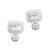glorious square shape cz kundan brass silver plated stud earring for women and girls