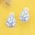 modern oval shape kundan brass silver plated stud earring for women and girls