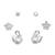 duck bird design pearl cz kundan brass silver plated set of 3 combo stud earring for women and girls