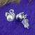duck bird design pearl cz kundan brass silver plated set of 3 combo stud earring for women and girls