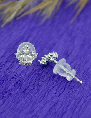 duck bird design pearl cz kundan brass silver plated set of 3 combo stud earring for women and girls 5