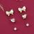 butterfly and heart shape kundan brass gold plated set of 3 combo stud earring for women and girls