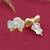 butterfly and heart shape kundan brass gold plated set of 3 combo stud earring for women and girls