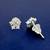 smooth round shape cz brass silver plated stud earring for women and girls