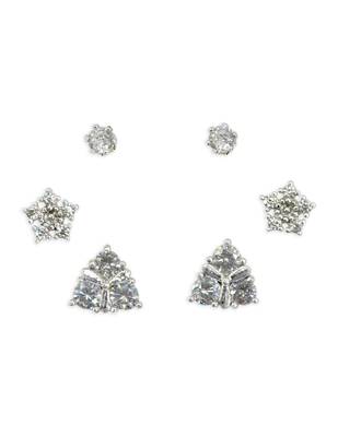 smooth round shape cz brass silver plated stud earring for women and girls 2