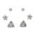 smooth round shape cz brass silver plated stud earring for women and girls