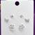 butterfly and flower design cz brass silver plated set of 3 combo stud earring for women and girls