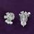 butterfly and flower design cz brass silver plated set of 3 combo stud earring for women and girls