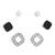 modish circle shape cz brass silver plated set of 3 combo stud earring for women and girls