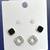 modish circle shape cz brass silver plated set of 3 combo stud earring for women and girls