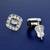 modish circle shape cz brass silver plated set of 3 combo stud earring for women and girls