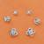 heart and flower shape cz brass silver plated set of 3 combo stud earring for women and girls