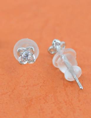 heart and flower shape cz brass silver plated set of 3 combo stud earring for women and girls 4